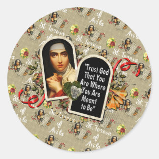 St Teresa de Avila Catholic Saint Therese  Classic Round Sticker