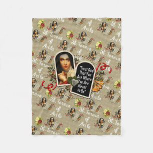St Teresa de Avila Catholic Saint Therese Fleece Blanket