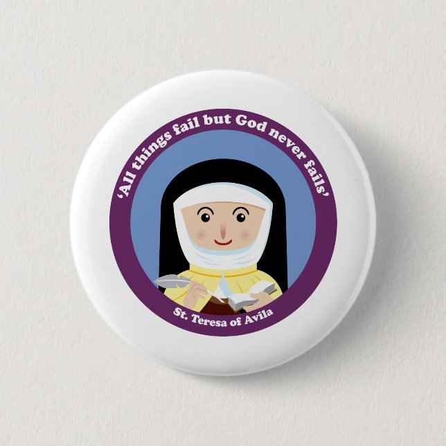 St. Teresa of Avila 6 Cm Round Badge (Front)