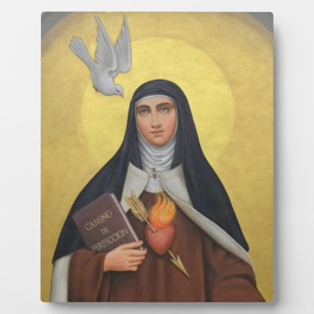 St. Teresa of Avila Catholic Carmelite Saint Plaque (Front)