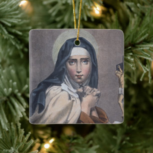 St. Teresa of Avila (M 008) Square Ceramic Ornament