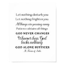 St. Teresa of Avila Quote Art Poster Print 