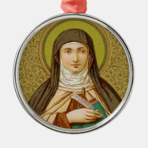 St. Teresa of Avila (SNV 27) Premium Round Metal Tree Decoration