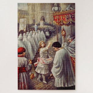 St. Teresa throws flowers to the Blessed Sacrament Jigsaw Puzzle