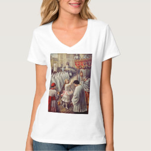 St. Teresa throws flowers to the Blessed Sacrament T-Shirt