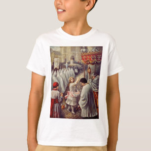 St. Teresa throws flowers to the Blessed Sacrament T-Shirt