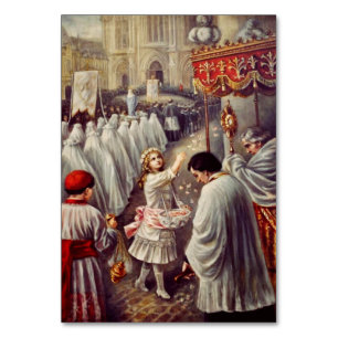 St. Teresa throws flowers to the Blessed Sacrament Table Number