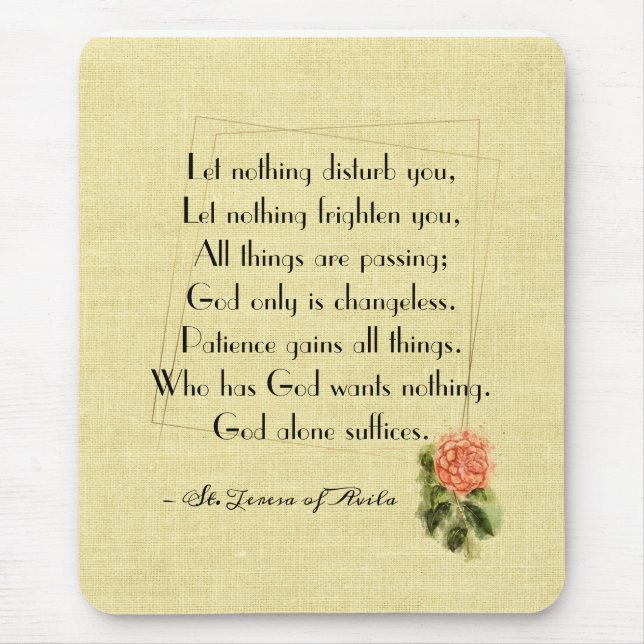 St. Teresa's Bookmark Prayer Mouse Pad (Front)