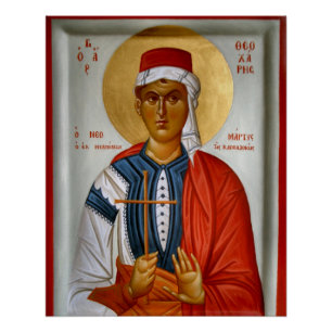 St. Theocharis Orthodox Christian Icon Poster
