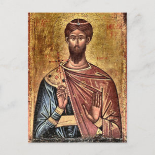 St. Theodore Tiron, Martyr, Orthodox Icon Postcard