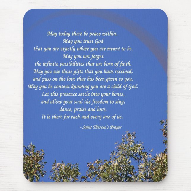 St. Theresa's Prayer Mouse Pad (Front)