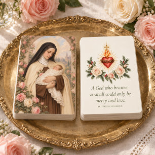 St. Thérèse and Baby Jesus Christmas Prayer Card
