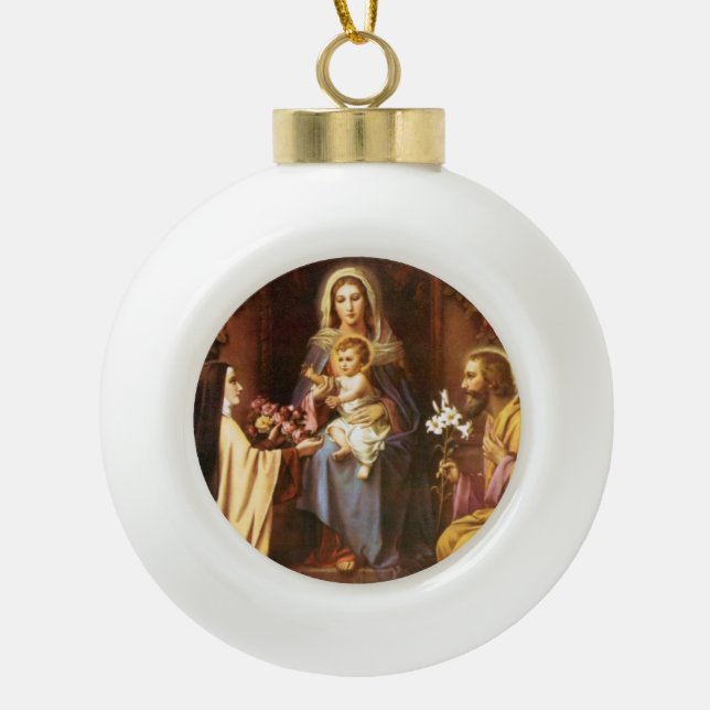 St.Therese and the Holy Family Christmas Ornament (Front)