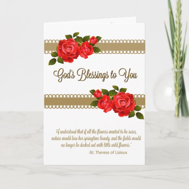 St. Therese Greeting Card w/scripture inside (Front)