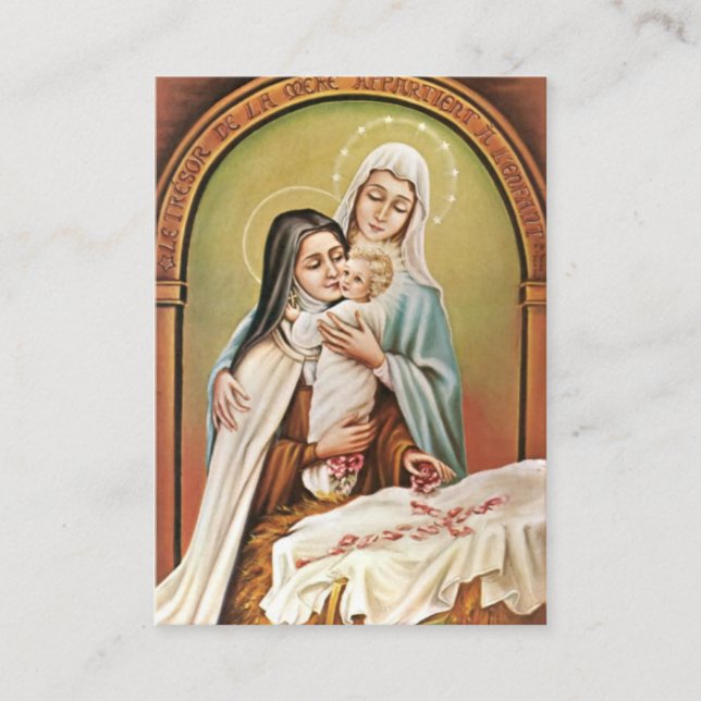 St. Therese  Little Flower Christmas Rose Novena Business Card (Front)