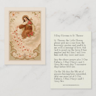 St. Therese Little Flower  Novena Holy Card
