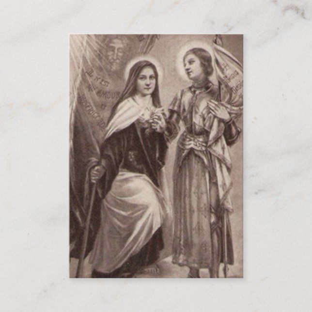 St. Therese of Lisieux Joan of Arc Catholic Saints Place Card (Front)