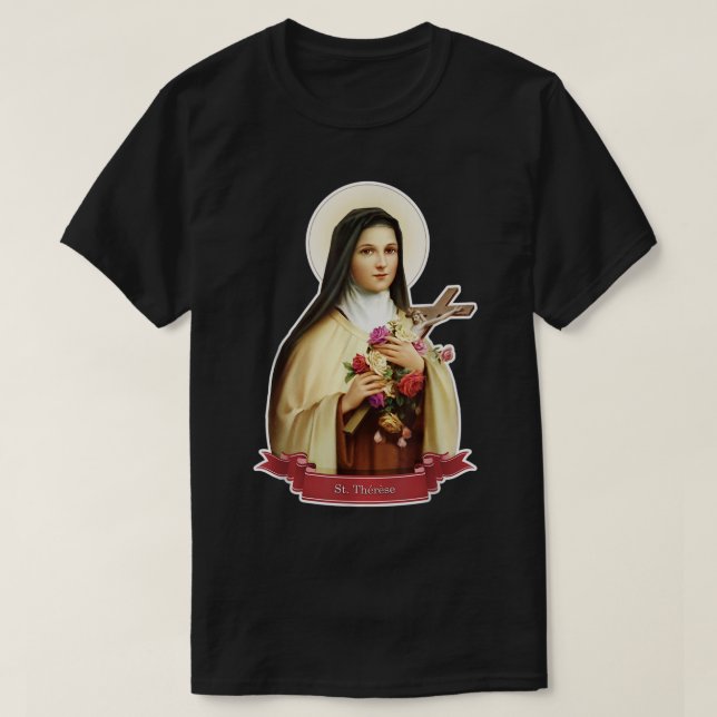 St Therese of Lisieux Kids Little Flower Rose Cath T-Shirt (Design Front)