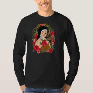 St Therese Of Lisieux Kids Little Flower Rose Cath T-Shirt