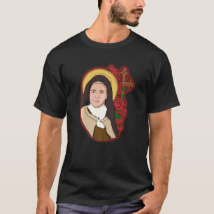 St Therese Of Lisieux Kids Little Flower Rose Cath T-Shirt