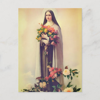 St Therese of Lisieux postcard