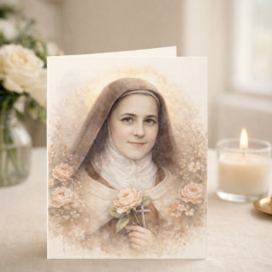 St. Thérèse of Lisieux Roses Scripture  Card
