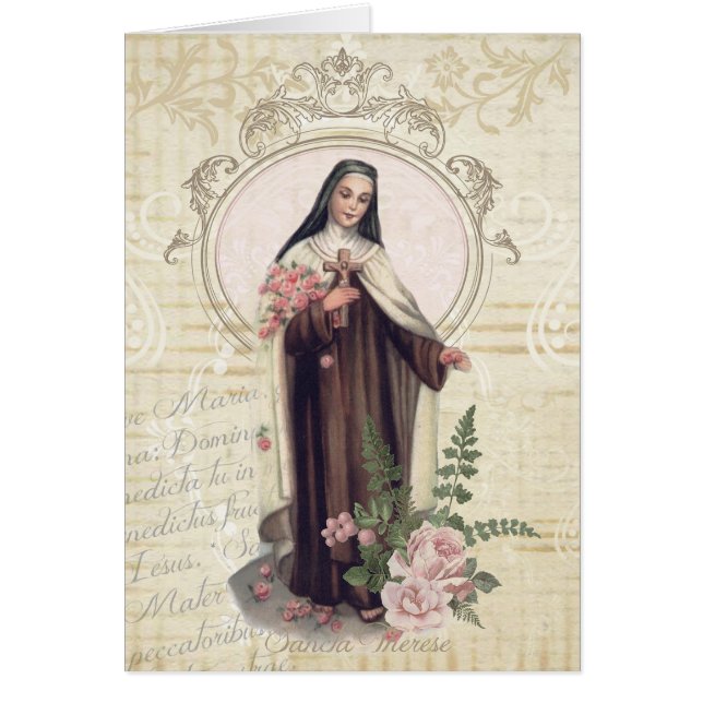 St. Therese of Lisieux Roses Vintage Religious (Front)