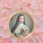 St. Therese of Lisieux the Little Flower (BJE 01) Gold Plated Necklace<br><div class="desc">Affectionately known as ‘The Little Flower, ’ St. Thérèse of Lisieux (1873-1897), who was canonised in 1925, is one of the most beloved saints of the Catholic Church. Thérèse, the youngest of the Martin children, was born into a devout French family: Both her parents Louis (1823-1894) and Zélie Martin (1831-1877)...</div>