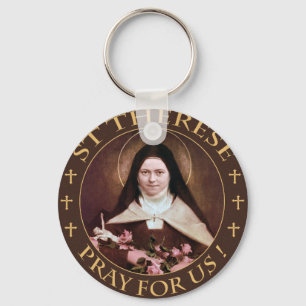 ST THERESE PRAY FOR US! DEVOTIONAL GEAR KEY RING