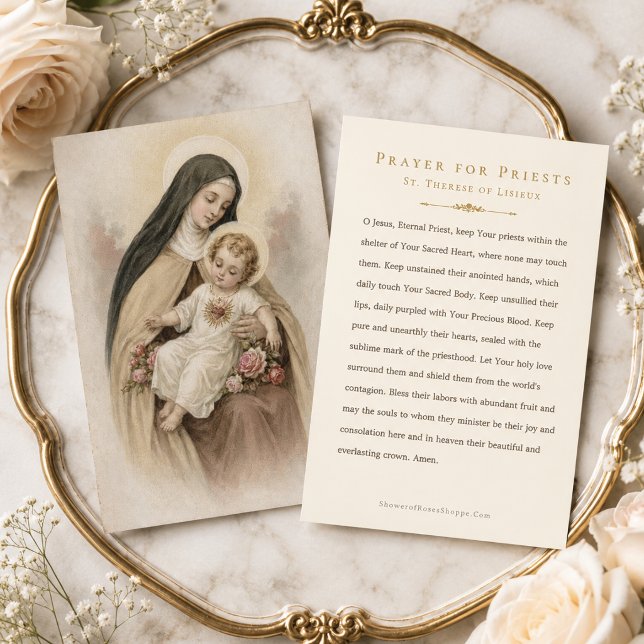 St Therese Prayer for Priests Catholic Holy Card (Creator Uploaded)