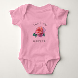 St. Therese the Little Flower Pink Rose Baby Bodysuit