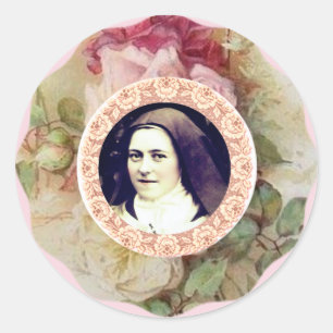St. Therese the Little Flower Roses Classic Round Sticker