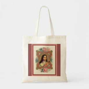 St. Therese the Little Flower Roses Crucifix Tote Bag