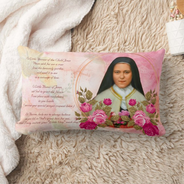 St. Therese the Little Flower Throw Pillow (Blanket)