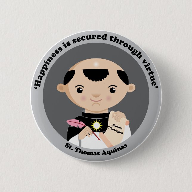 St. Thomas Aquinas 6 Cm Round Badge (Front)