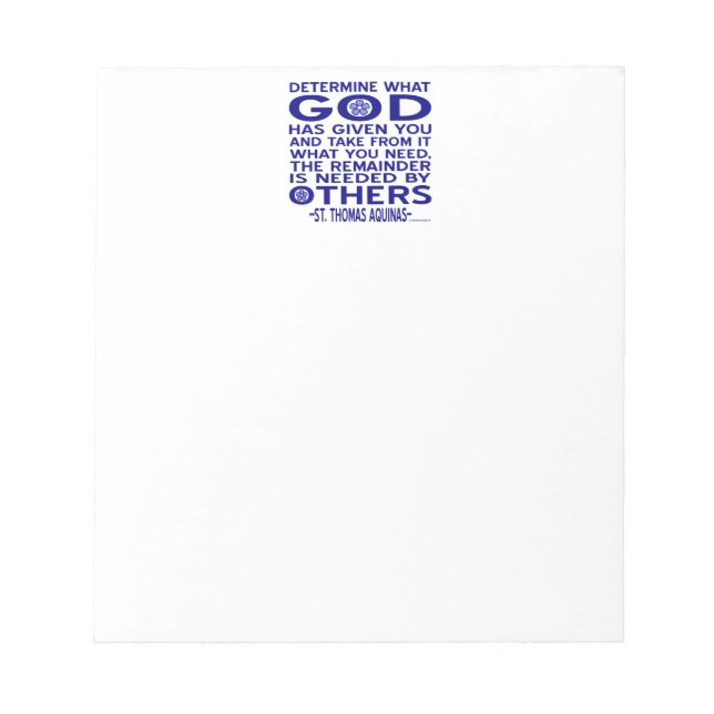 St. Thomas Aquinas Quote Notepad (Front)