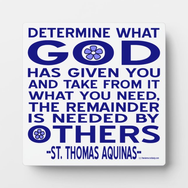 St. Thomas Aquinas Quote Plaque (Front)