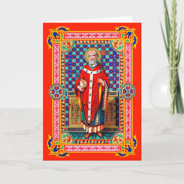 St. Thomas Becket in Red Chasuble (K 34) Card (Front)