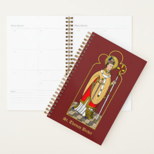 St. Thomas Becket with Sword (M 033; Colourized) Planner