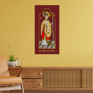 St. Thomas Becket with Sword (M 033; Colourized) Poster
