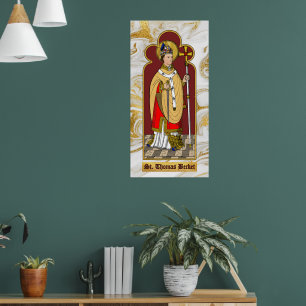 St. Thomas Becket with Sword (M 033; Colourized) Poster