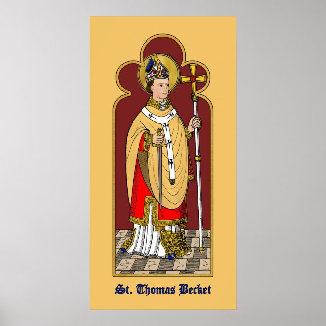 St. Thomas Becket with Sword (M 033; Colourized)  Poster (Front)