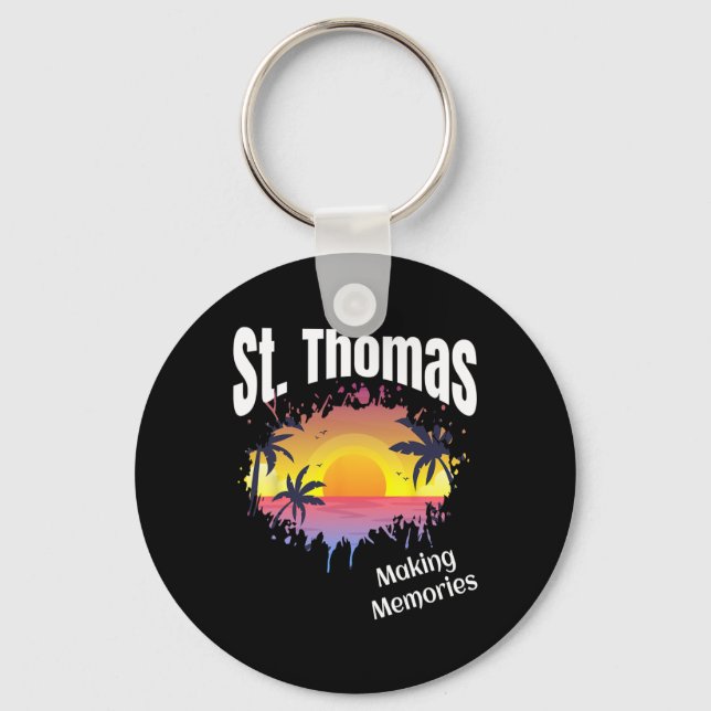 St Thomas Making Memories Matching Family Vacation Key Ring (Front)