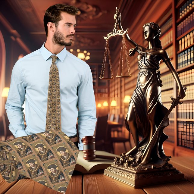 St. Thomas More Portrait-Patterned Neck Tie (Creator Uploaded)