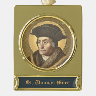 St. Thomas More (SAU 026) Gold Plated Banner Ornament