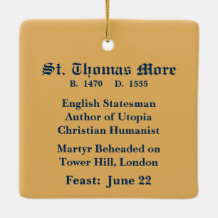 St. Thomas More (SAU 026) Square Ceramic Tree Decoration