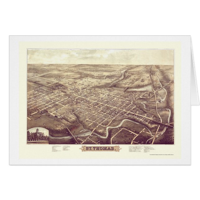 St. Thomas, ON, Canada Panoramic Map - 1896 (Front Horizontal)