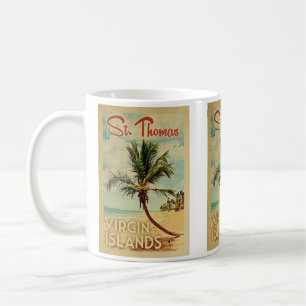St Thomas Palm Tree Vintage Travel Coffee Mug