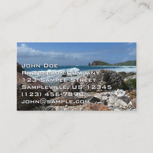 St. Thomas Rocky Beach Business Card (Front)