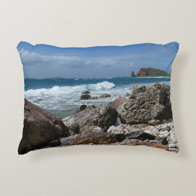 St. Thomas Rocky Beach Decorative Cushion (Front)